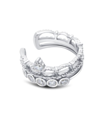 Beautiful CZ Silver Ear Cuff EC-1252